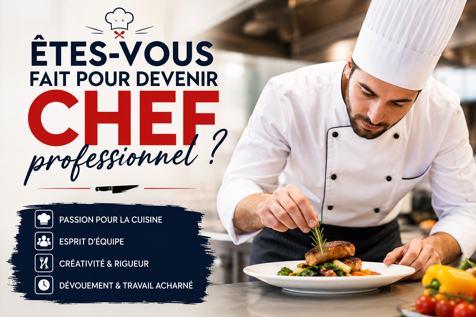 Êtes-vous fait pour devenir chef professionnel ?