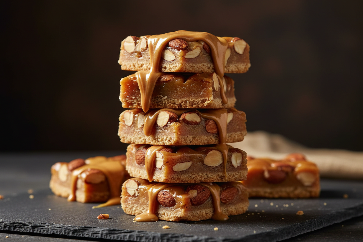 Carrés aux amandes et au beurre de cacahuète