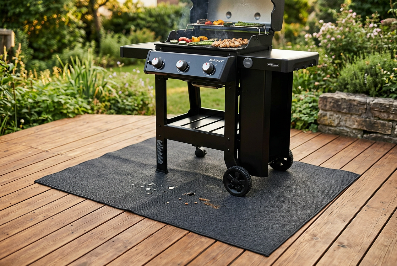Que se passe-t-il sous votre barbecue ? Protégez votre terrasse des graisses et des projections