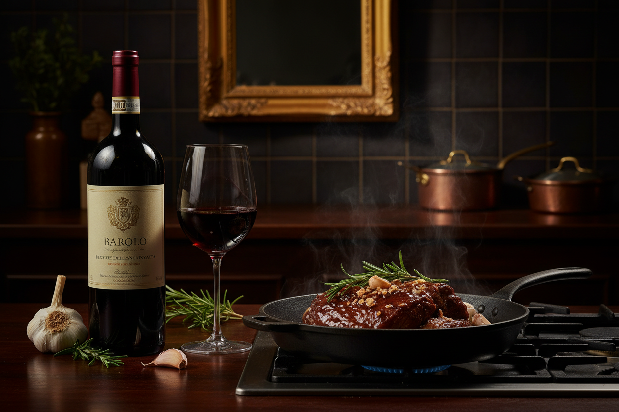 Cuisiner avec un grand vin italien
