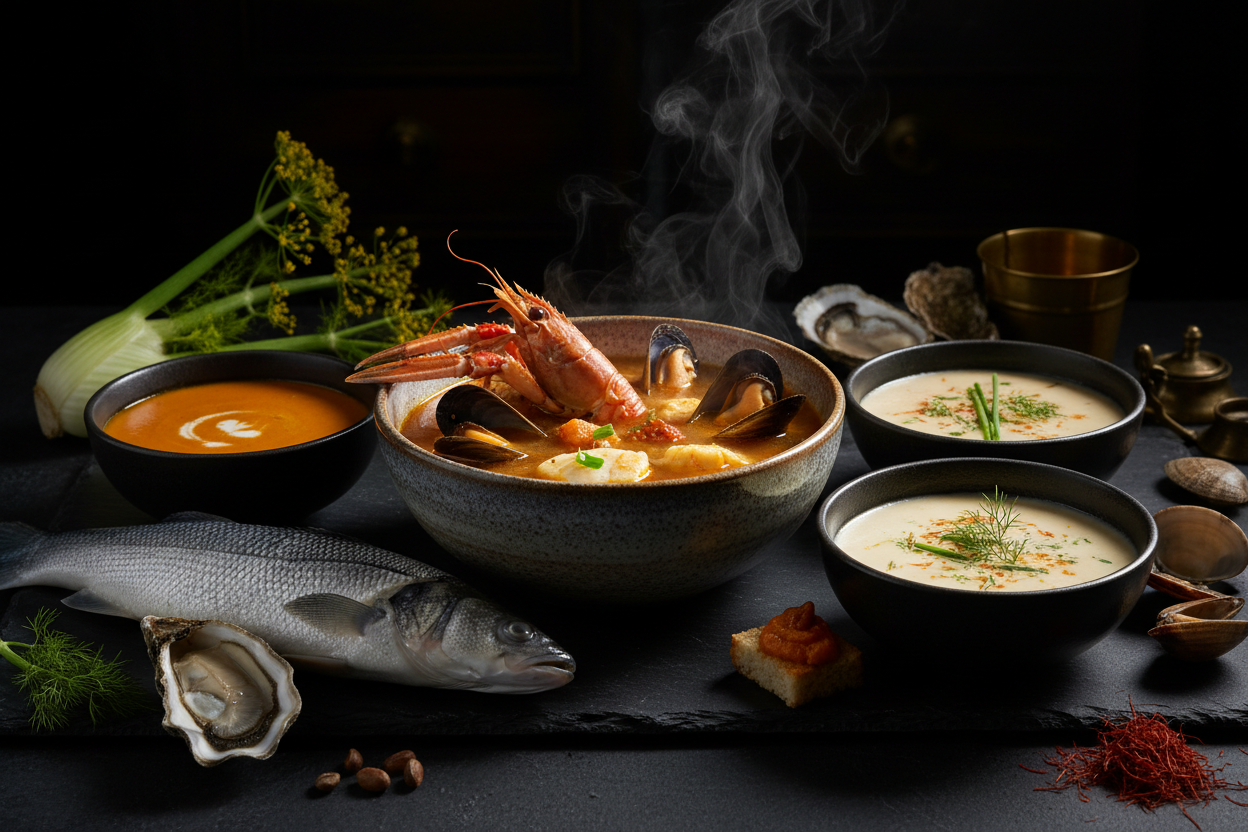 Soupes de poissons et de crustacés : 7 recettes classiques revisitées
