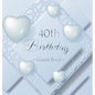 40th Birthday Guest Book: An Elegant Silver & White Frosted Heart Keepsake for a 40th Birthday - Square Hardcover Guest Sign-In Book with 105 Pages fo